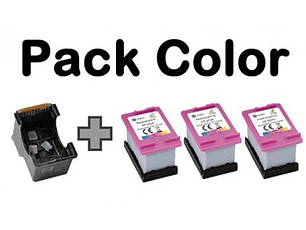 Kit cartuchos 3 en 1 compatible hp 664 color 