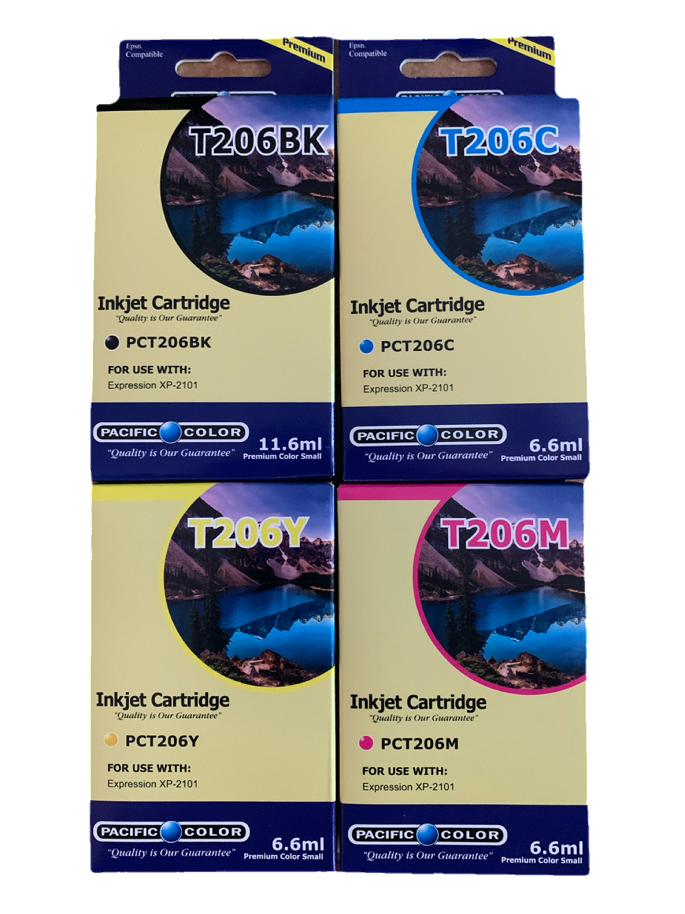 Pack 206 Alternativos Compatible  Epson 4 colores (T206) Pacific Color 1