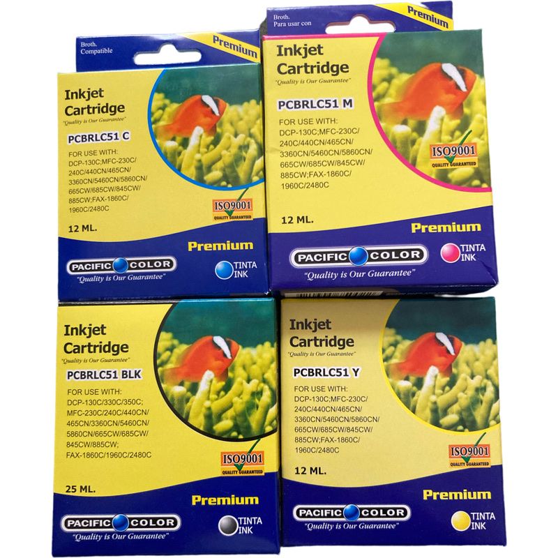 Lc51 Pack 4 cartuchos BK-C-Y-M cartucho alternativo pacific color 1