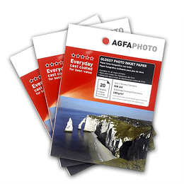 papel foto glossy Agfa A4 20 hojas 180 gr