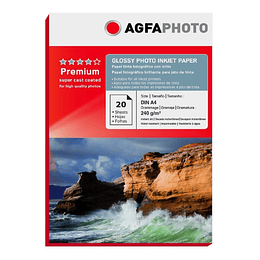 Papel foto glossy Agfa A4 20 hojas 240 gr