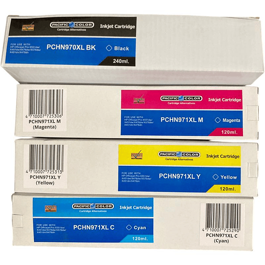 970XL y 971XL compatible HP pack 4 colores 