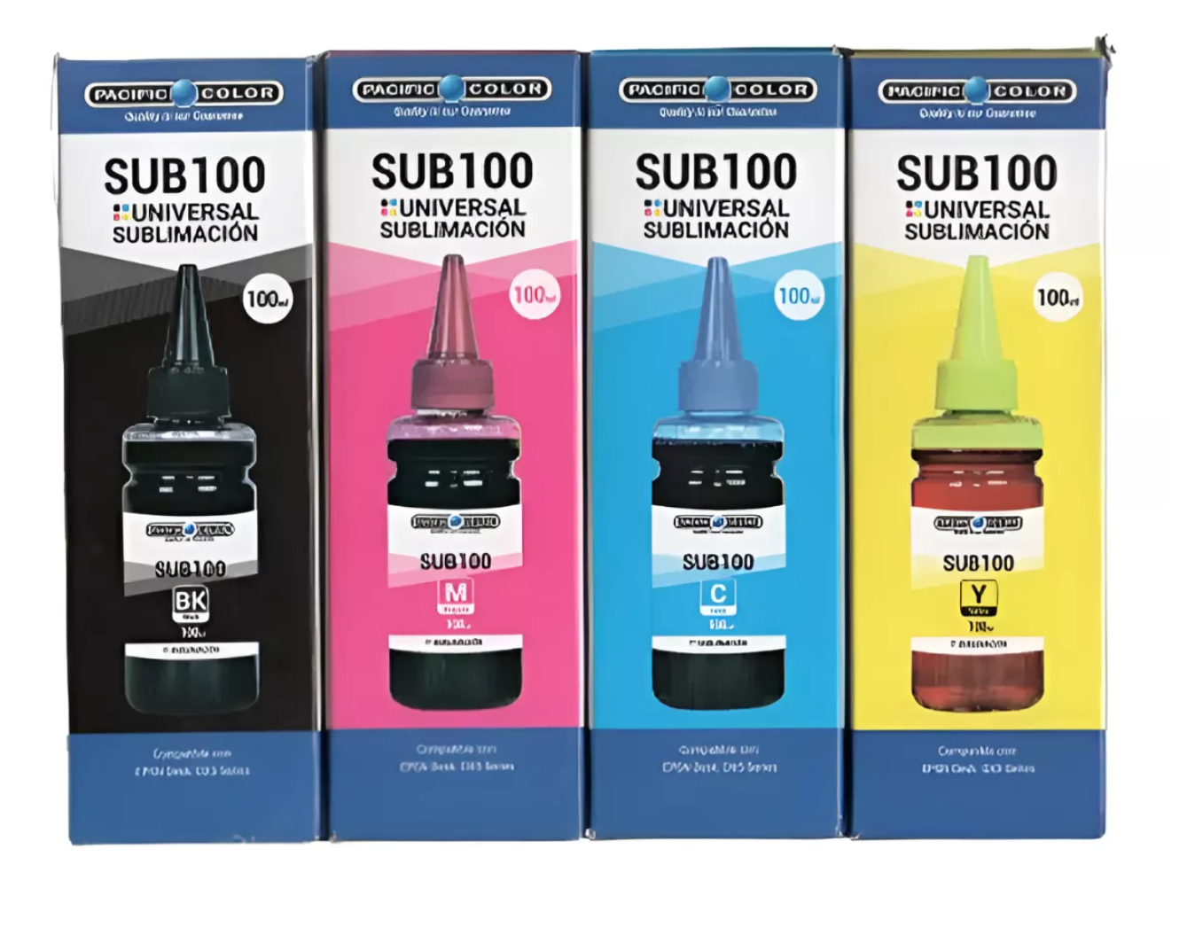 Pack  tintas sublimación 4 colores BK,C,Y,M Genericas  2