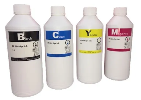 Tinta de litro genérica para recarga pack 4 colores  2