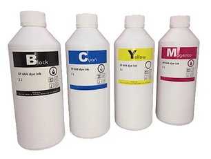 Tinta de litro genérica para recarga pack 4 colores 