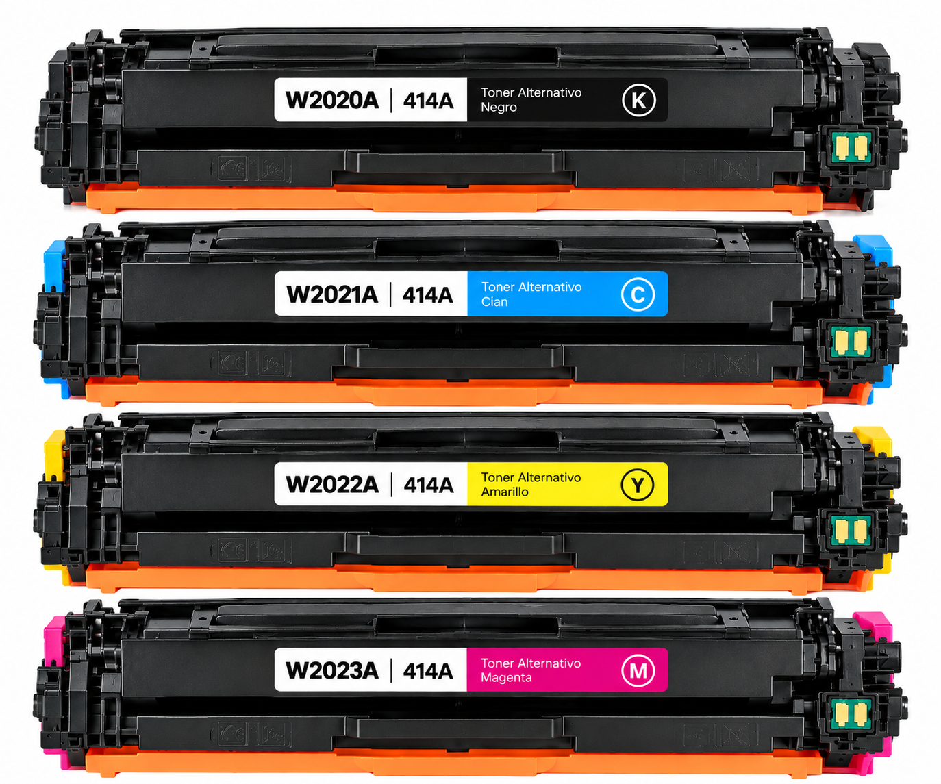 Pack 4 Toner 414A con Chip W2020A W2021A W2022A W2023A 1