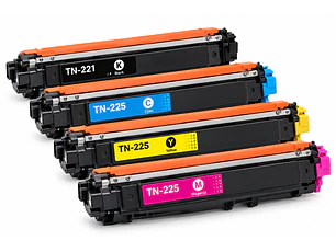 Pack Brother compatible  TN-221 Black + TN-225 Cyan + TN-225 Yellow + TN-225 Magenta | Toner Alternativo