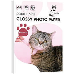 Fotografico A4 300 gramos doble cara glossy 50 hojas