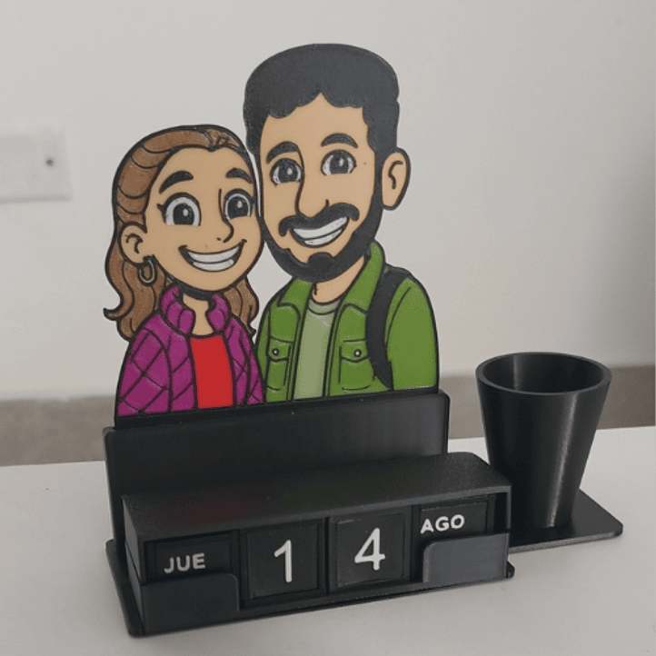 Calendario de cubos - Caricatura personalizada 3