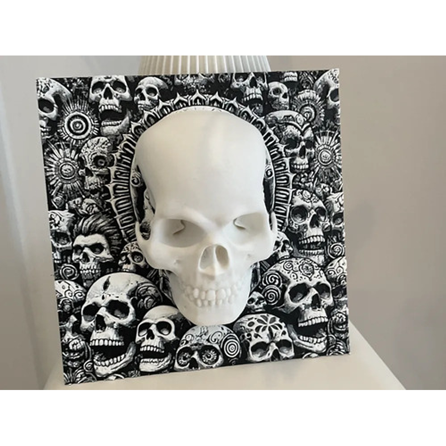 Cuadro 3d Calavera Impactante 190x190 Cm Genérica