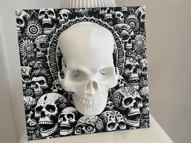 Cuadro 3d Calavera Impactante 190x190 Cm Genérica 1