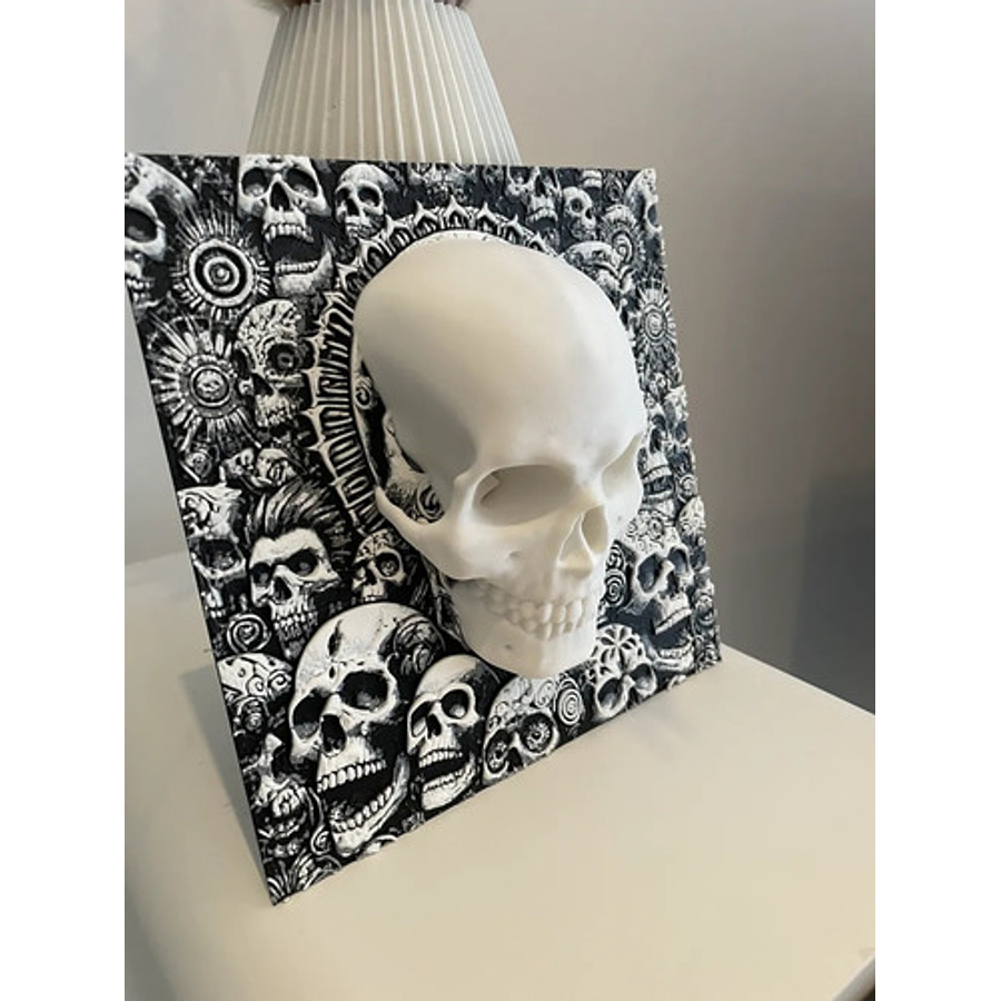 Cuadro 3d Calavera Impactante 190x190 Cm Genérica