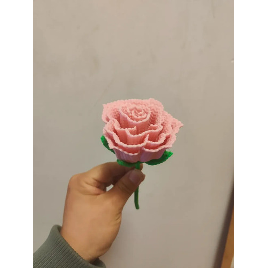 Figura Rosa Impresa En 3d - Diseño Estilo Tejido