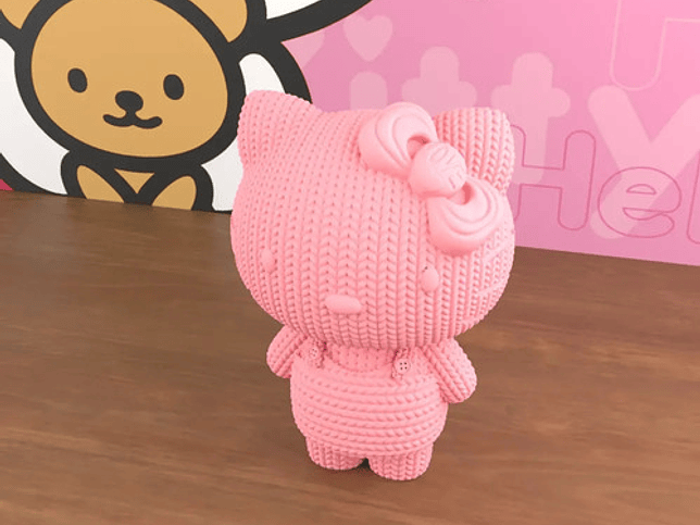 Figura Hello Kitty - Diseño Estilo Tejido 3