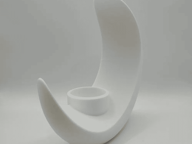 Florero Forma Luna Creciente Negro Y Blanco 4