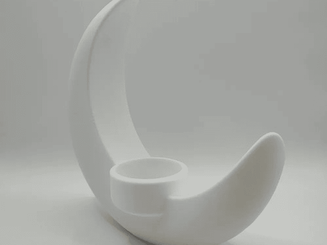 Florero Forma Luna Creciente Negro Y Blanco 10