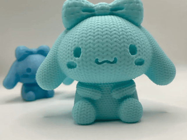 Figura Cinnamoroll Impreso En 3d - Diseño Estilo Tejido 3