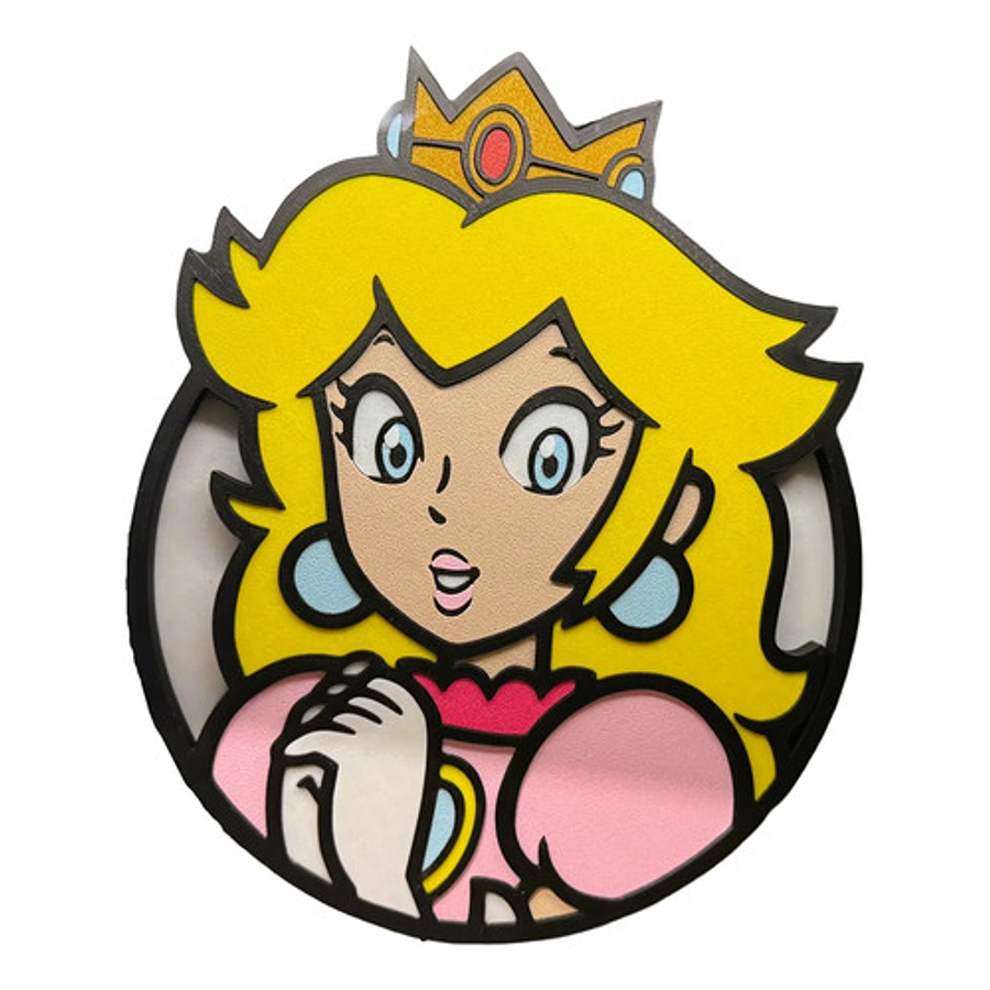 Cuadro Decorativo Genérica Mario Princesa Peach 22.3cm