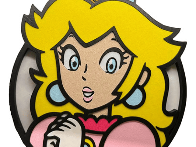 Cuadro Decorativo Genérica Mario Princesa Peach 22.3cm 1