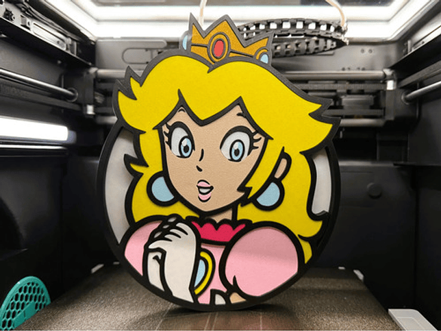 Cuadro Decorativo Genérica Mario Princesa Peach 22.3cm 2