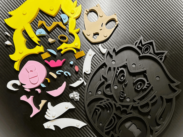 Cuadro Decorativo Genérica Mario Princesa Peach 22.3cm 3