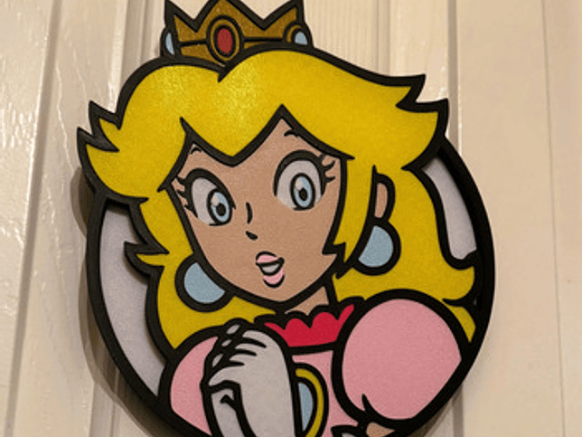 Cuadro Decorativo Genérica Mario Princesa Peach 22.3cm 4