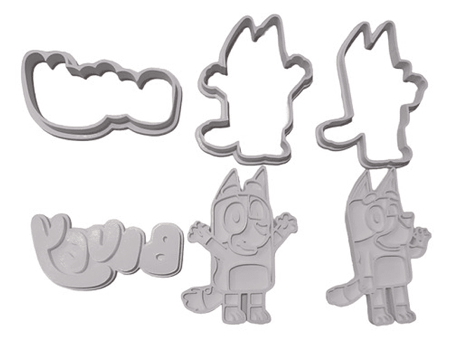 Bluey - Cortador De Galletas (pack 3 Unidades) 1