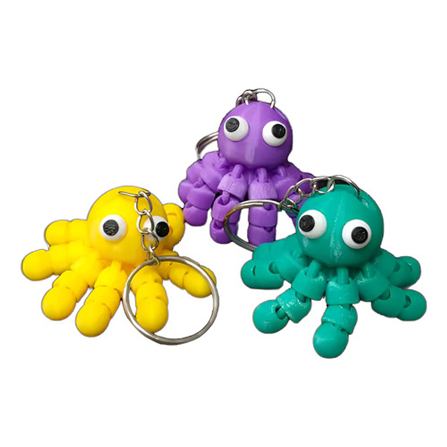 Pulpo Articulado - Llavero (pack 3 Unidades)