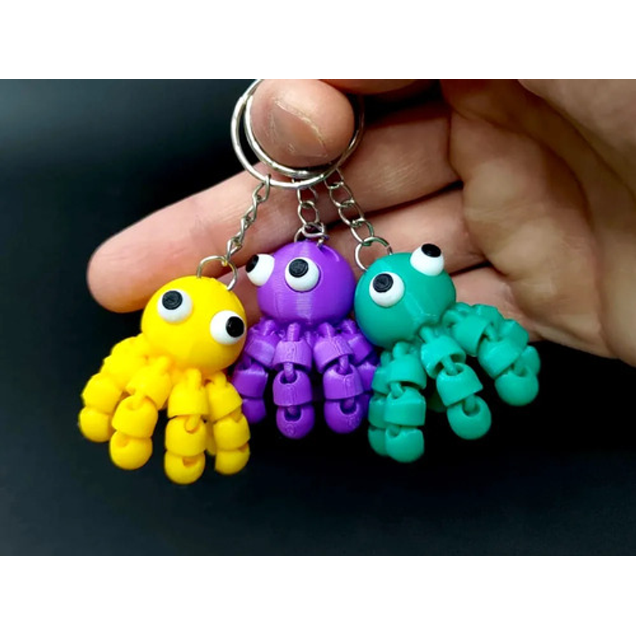 Pulpo Articulado - Llavero (pack 3 Unidades)