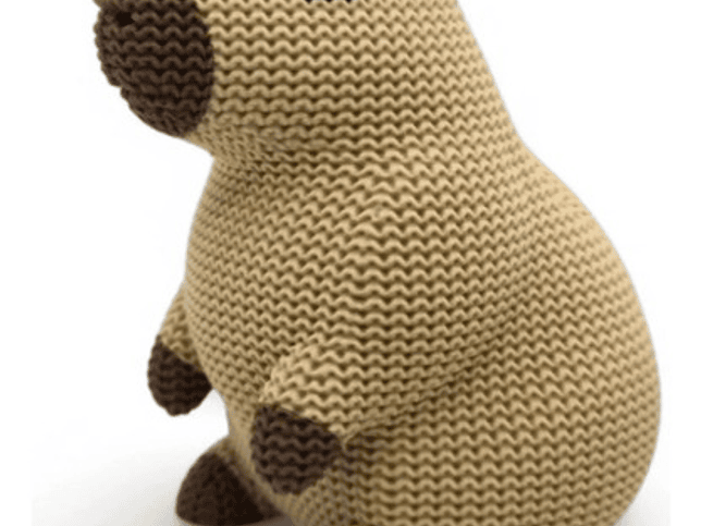 Capibara Impreso En 3d - Diseño Estilo Tejido 1