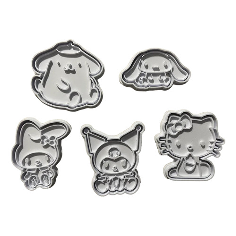 Cortadores Y Sellos De Galletas Sanrio (pack 5 Unidades)