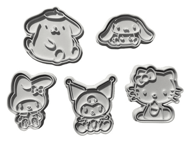 Cortadores Y Sellos De Galletas Sanrio (pack 5 Unidades) 1