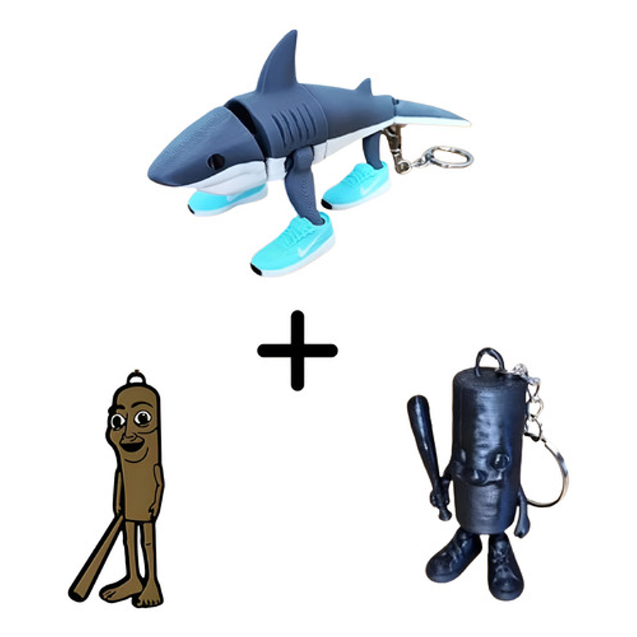 Llaveros Italian Brainrot (pack 3 Unidades)