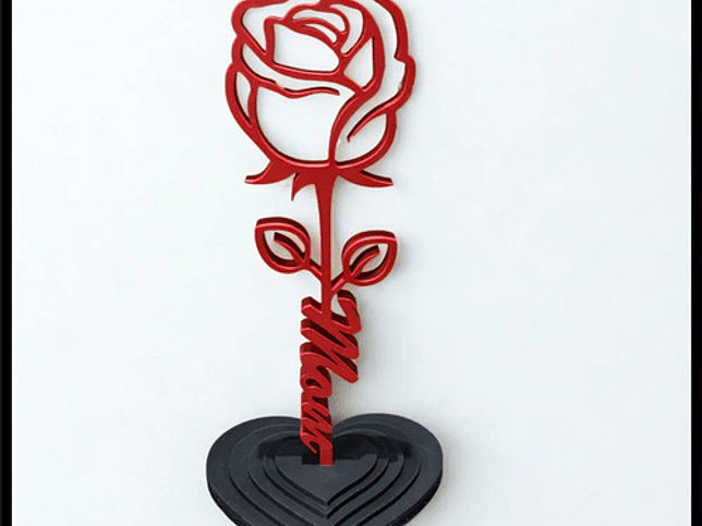 Figura Decorativa Rosa - Día De La Madre 2