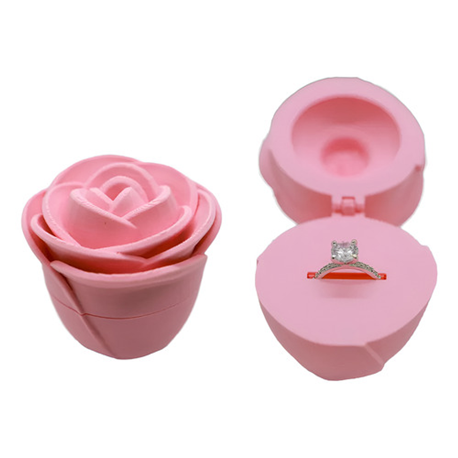 Caja Para Anillo - Diseño Rosa