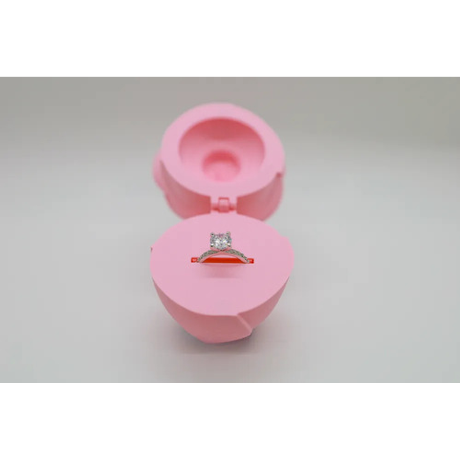 Caja Para Anillo - Diseño Rosa