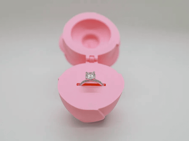 Caja Para Anillo - Diseño Rosa 2