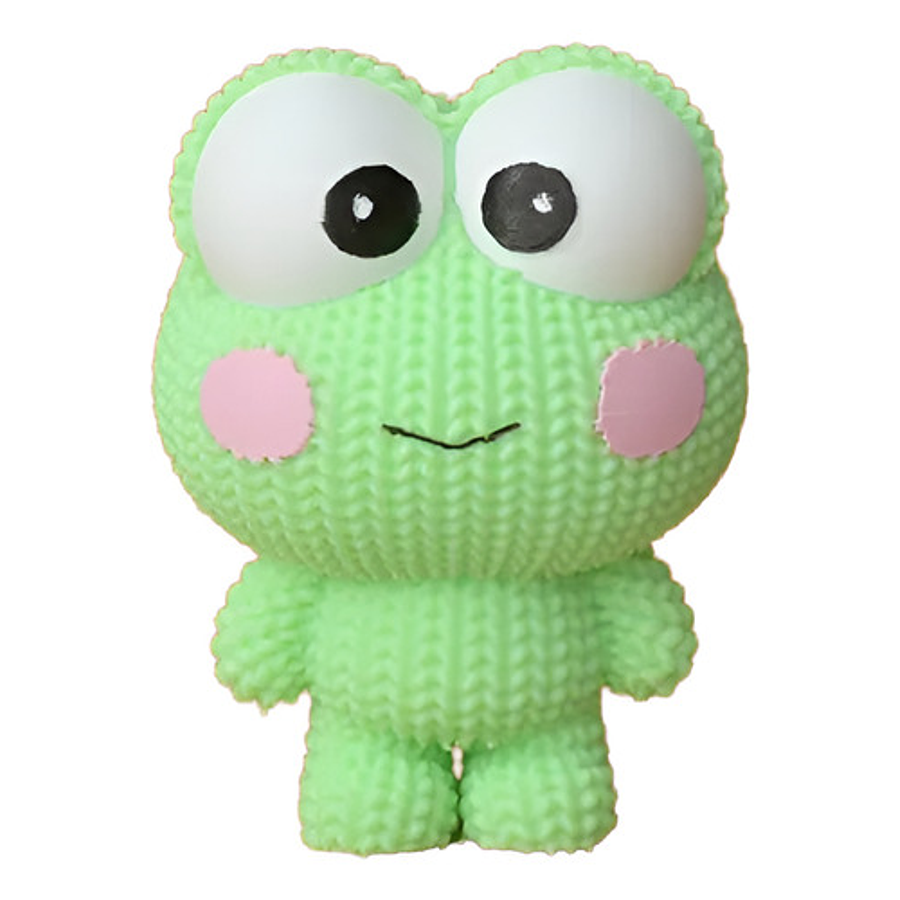 Figura Keroppi - Diseño Estilo Tejido