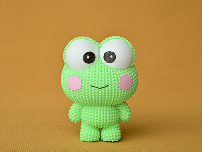 Figura Keroppi - Diseño Estilo Tejido 3