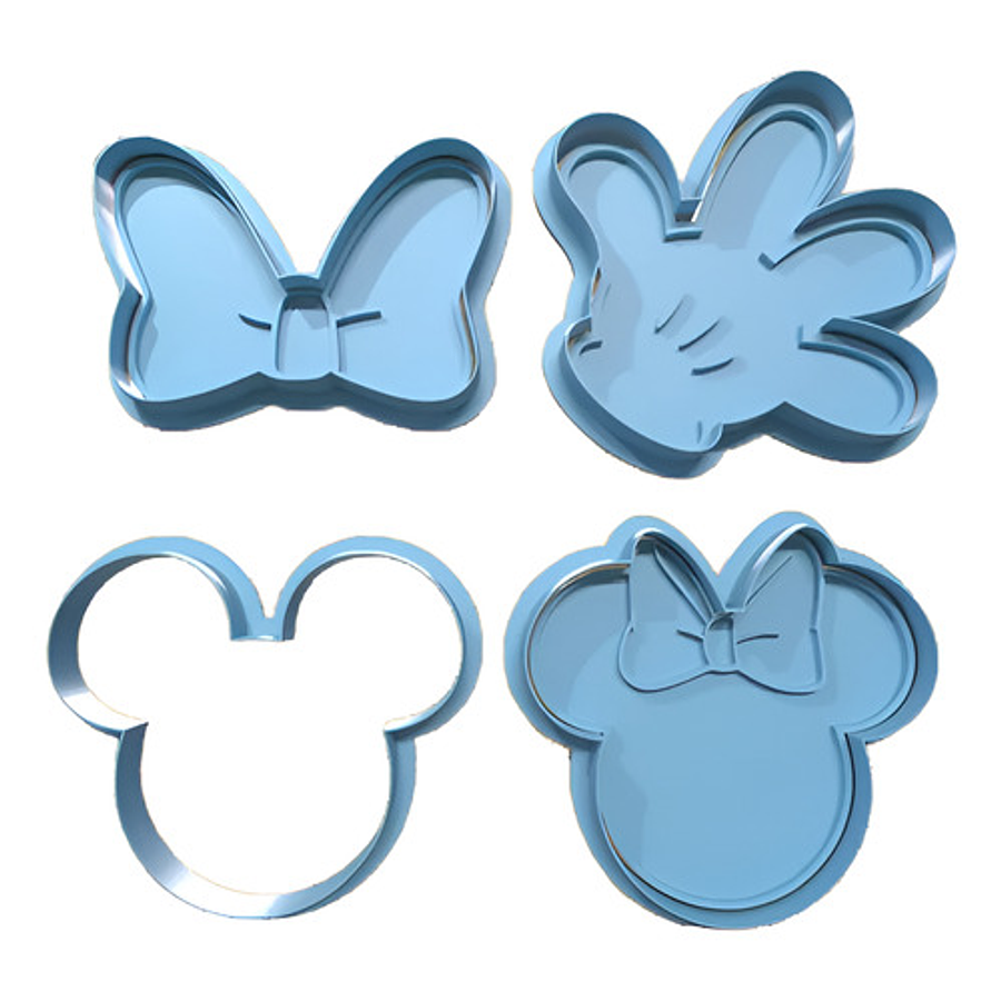 Minnie Y Mickey - Cortador De Galletas (pack 4 Unidades)