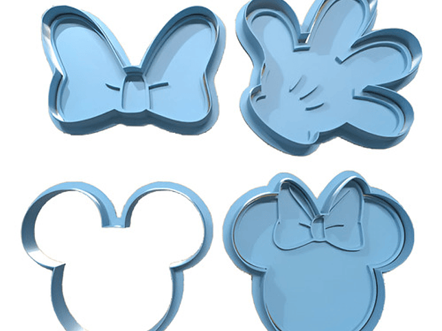 Minnie Y Mickey - Cortador De Galletas (pack 4 Unidades) 1