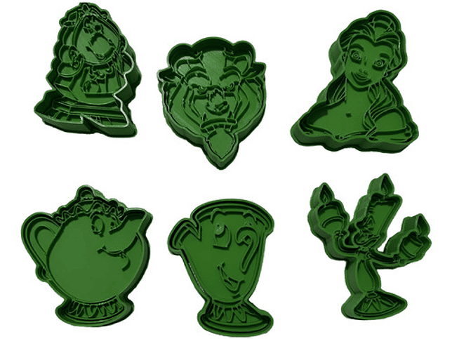 Cortador De Galletas - Bella Y La Bestia (pack 6 Unidades) 1