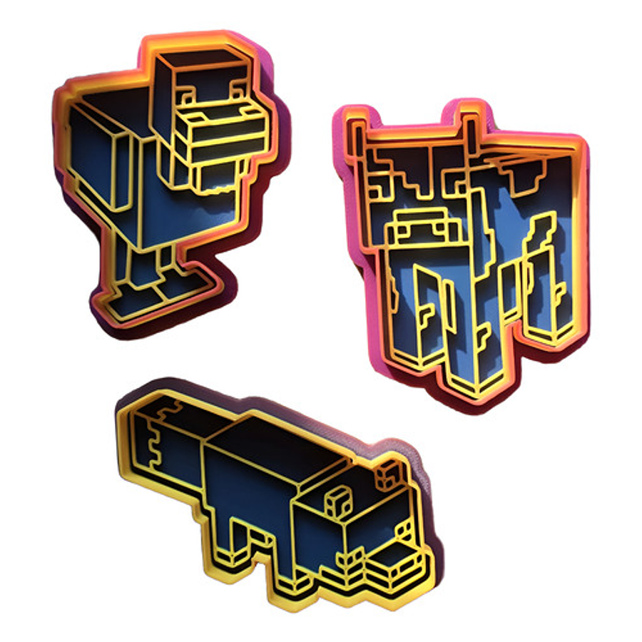 Cortador De Galletas Animales Minecraft - (pack 3 Unidades)