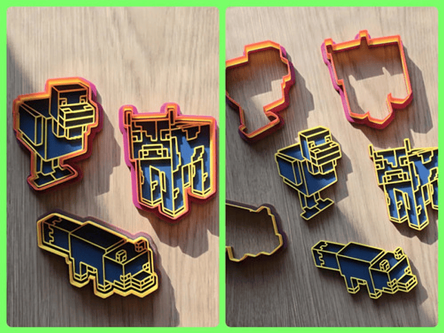 Cortador De Galletas Animales Minecraft - (pack 3 Unidades) 3