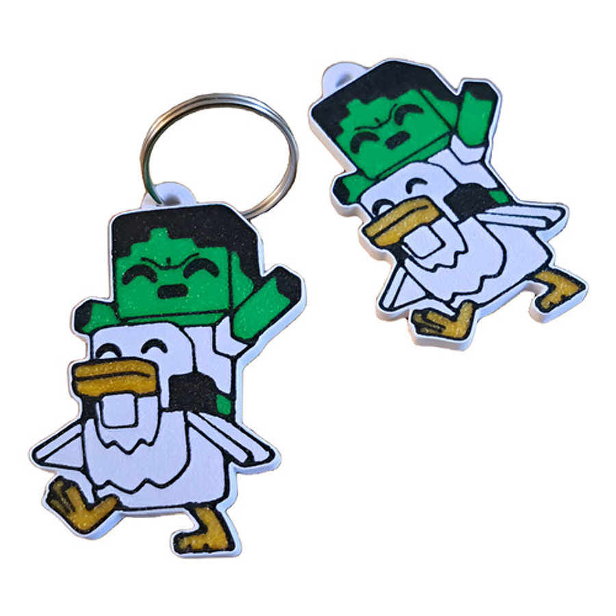 Llavero Minecraft Chicken Jockey