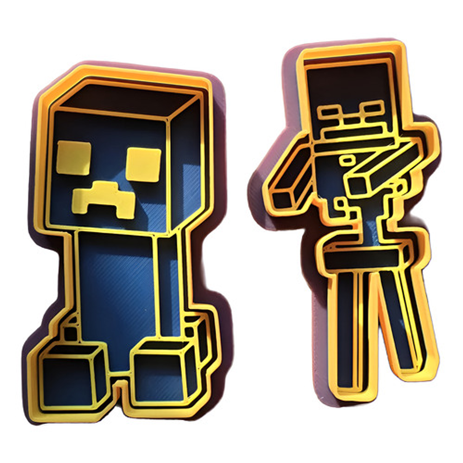 Cortadores De Galletas Esqueleto Y Creeper Minecraft (2 Und)