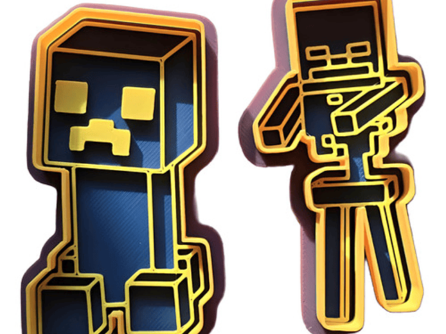 Cortadores De Galletas Esqueleto Y Creeper Minecraft (2 Und) 1