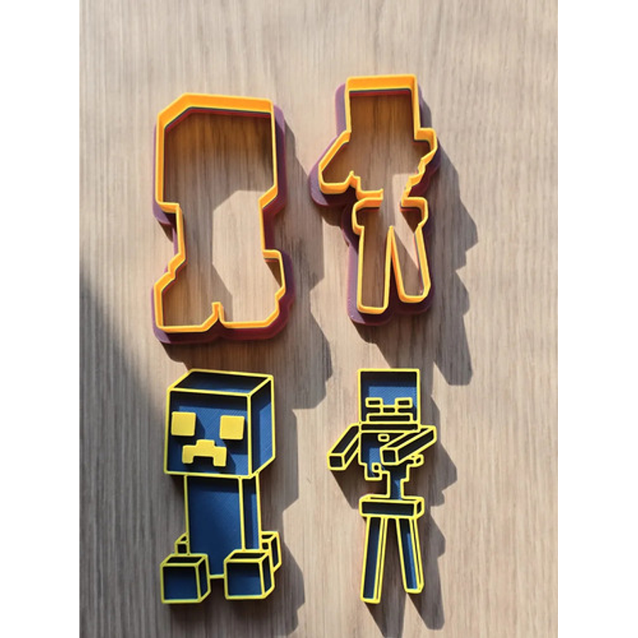 Cortadores De Galletas Esqueleto Y Creeper Minecraft (2 Und)