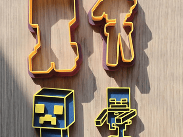 Cortadores De Galletas Esqueleto Y Creeper Minecraft (2 Und) 2