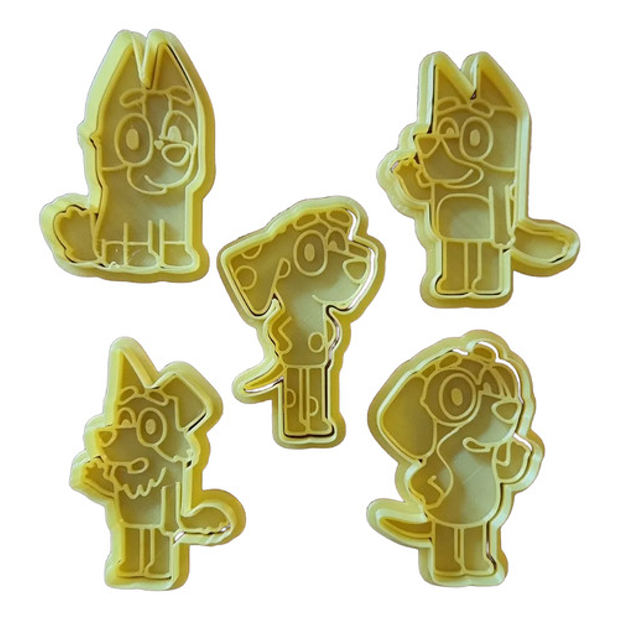 Cortador De Galletas  Bluey Y Sus Amigos - (pack 5 Unidades)